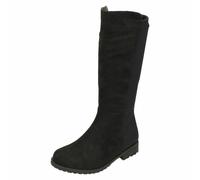 Filles Spot On 'H5083' Noir Synthétique Fermeture Éclair Long Bottes