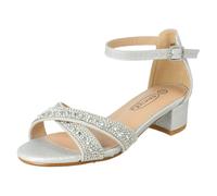 Filles Spot On Petit à Talon Cheville Bracelet Paillette Sandales - H1R122