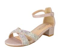 Filles Spot On Petit à Talon Cheville Bracelet Paillette Sandales - H1R122