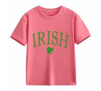 Filles Tenues Casual Manches Courtes T-shirt St Day Moyen et Grand Enfants Rétro Personnalité 2D Impression 2D Enfants Lâche Manches Courtes Filles et Femmes (Rose, 4-5 Ans)