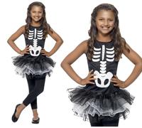 Filles Tutu Costume Squelette Costume Halloween Neuf Enfants 4-12
