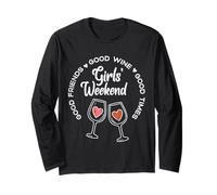 Filles Weekend Good Friends Wine Times Vacances Summer Women Manche Longue