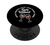 Filles Weekend Good Friends Wine Times Vacances Summer Women PopSockets PopGrip Adhésif