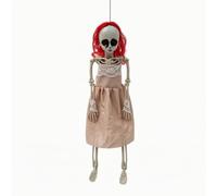 Fillette Squelette Suspendue Décoration Figurine Ornement Conception Prête à Suspendre avec Corde Corps Léger Plastique et Tissu Solide Style Ludique