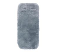 Fillikid Coussin en peau d'agneau pour buggy et poussette - Insert en peau d'agneau douce et douillette de 73 x 33,5 cm (convient pour harnais à 3 et 5 points) - 100 % peau d'agneau - Gris