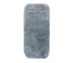 Fillikid Coussin en peau d'agneau pour buggy et poussette - Insert en peau d'agneau douce et douillette de 73 x 33,5 cm (convient pour harnais à 3 et 5 points) - 100 % peau d'agneau - Gris