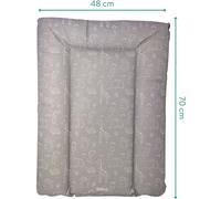 Fillikid Matelas à langer Softly étroit 50x70 pour chambre de bébé Table à langer lavable(Safari Gris)