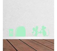 Fillplus Sticker Mural 2 Souris Lumineux Décoration Murale en PVC Multicolore 22 x 6 x 0,03 cm