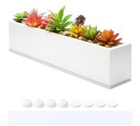 FillTouch Jardinière rectangulaire Longue pour Rebord de fenêtre, en métal, pour intérieur - Grand Format Moderne en Acier avec Trous de Drainage - pour Herbes, Jardin, Maison (40,9 x 8,1 x 8,9 cm,