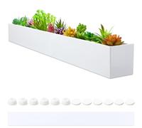FillTouch Jardinière rectangulaire Longue pour Rebord de fenêtre, en métal, pour intérieur - Grand Format Moderne en Acier avec Trous de Drainage - pour Herbes, Jardin, Maison (81,3 x 8,9 x 8,9 cm,