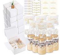 FillTouch Lot de 54 cadeaux de demande en mariage, cadeau pour demoiselle d'honneur, cadeau de demoiselle d'honneur, trousse de maquillage, carte d'invitation, tasse en verre, baume à lèvres, chouchou