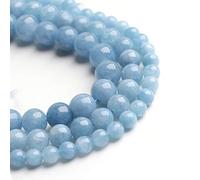 Filluck Perles en pierre naturelle aigue-marine de 8 mm pour la fabrication de bijoux - 38 cm (aigue-marine, 8 mm)