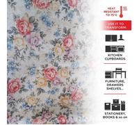 Film Adhésif - 4R QUATTROERRE.IT - Effet Fleurs Rose - 45 cm x 10 mt - Vinyle - Intérieur