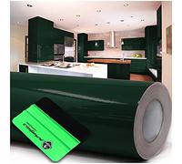 Film adhésif brillant ou mat pour meubles, cuisines ou de salle de bains (060 vert foncé, brillant) 10 m x 63 cm
