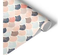 Film adhésif Éventails pastels 50x100 Revêtement art déco papier peint rouleau vinyle couleurs douces pour meuble enfant chambre