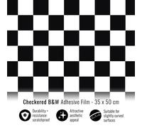 Film adhésif pour Car Wrapping Échec Blanc Noir 35 x 50 cm