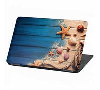 Film adhésif pour ordinateur portable Plage Vacances Paradis - Autocollant pour notebook - Housse de protection auto-adhésive Skin vinyle Sticker (13-14 pouces, LP87 Coquillages)