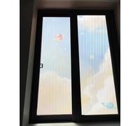 Film adhésif Statique coloré pour vitres de Salle de Bain, Film de confidentialité unidirectionnel, Effet vitrail décoratif