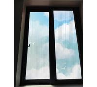 Film adhésif Statique coloré pour vitres de Salle de Bain, Film de confidentialité unidirectionnel, Effet vitrail décoratif