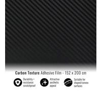 Film Adhésif Wrapping - 4r Quattroerre.It - 152 X 200 Cm - Effet Carbone - Inrayable - Facile À Appliquer