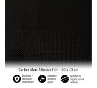 Film Adhésif Wrapping - 4r Quattroerre.It - 50 X 70 Cm - Effet Carbone - Noir - Thermoformable