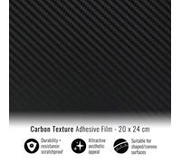 4R Quattroerre.it Film Adhésif Wrapping pour Voitures, Effet Carbone, 20 x 24 cm