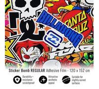 Film Adhésif Wrapping Pour Toit De Voiture, Sticker Bomb, 152 X 200 Cm