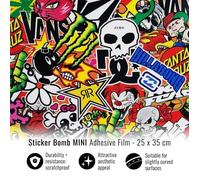 Film Adhésif Wrapping pour Voitures, Sticker Bomb, 35 x 50 cm