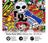 Film Adhésif Wrapping - Sticker Bomb - 35 X 50 Cm - Durable - Résistant Aux Rayures - Facile À Appliquer