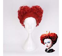 Film Alice au pays des merveilles la reine rouge perruque bouclée Costume de Cosplay femmes cheveux synthétiques courts Halloween fête jeu de rôle perruques Z-418