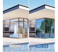 Film anti chaleur - DIMEXACT - Repositionnable - 120 cm x 1.5 m - Protection anti-UV - Bleu