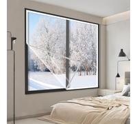 Film Anti Froid Pour Fenêtre Kit D'isolation De Fenêtre Pour L'hiver Transparent Film Isolant Pour Fenêtre 40cm-200cm Rideau Thermique Anti Froid Pour Salon Chambre(Blanc,110x100cm)