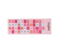 Film autocollant de remplacement anti-poussière pour clavier d'ordinateur portable,étiquette de clavier,non ald,lettres russes,anglais,espagnol - Type Macaron Pink-English