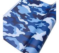 Film Autocollant en Vinyle Bleu Mat Autocollant Voiture Camouflage Film Teinté de Voiture Film Autocollant Adhésif 152X50cm Film de Protection de Voiture pour Voiture, Moto, Vélo