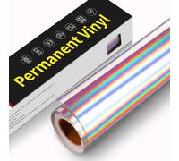 Film autocollant en vinyle pour traceur, 30,5 cm x 305 cm, film autocollant imperméable à l'eau, en vinyle permanent, pour Cricut, Silhouette Cameo, autocollants (holographique argenté)