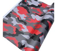 Film Autocollant en Vinyle Rouge Mat Autocollant Voiture Camouflage Film Teinté de Voiture Film Autocollant Adhésif 152X50cm Film de Protection de Voiture pour Voiture, Moto, Vélo