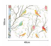Film autocollant givré pur pour vantail avec électrostatique non collant, fournit l'intimité de la fenêtre, sécurité en contenant des fragments de verre et avantages d'économie d'énergie (oiseau blanc