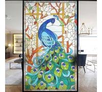 Film Autocollant Statique décoratif givré pour fenêtre d'église européenne - Bloque Les UV - Couleurs discrètes - 69 x 100 cm (l x H)