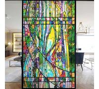 Film autocollant statique décoratif givré pour fenêtre d'église européenne - Bloque les UV - Couleurs discrètes (G, 69 x 100 cm (l x H)