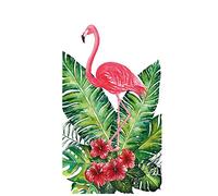 Film autocollant translucide givré pour fenêtre de salle de bain salon flamant rose rose en feuilles vertes 60 x 116 cm