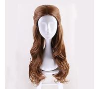 Film Beauté Et La Bête Princesse Belle Perruque Femmes Longs Cheveux Ondulés Cosplay Costume Fête Perruques + Casquette De Perruque Gratuite