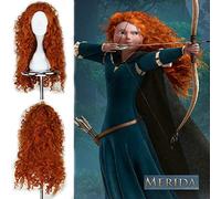Film Brave princesse Merida Cosplay Costumes Mei Lida longues bouclés synthétiques perruques cheveux Halloween fête jeu de rôle perruques pour femmes C118