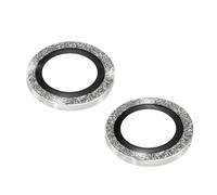 Film caméra pour iPhone 14 et 14 Plus Verre trempé 9H 0.2mm Contour pailleté argent