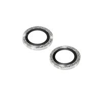 Film caméra iPhone 14 et 14 Plus Verre trempé 9H 0.2mm Contour pailleté argent