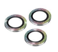 Film caméra pour iPhone 14 Pro et 14 Pro Max Verre trempé 9H 0.2mm Contour pailleté multicolore