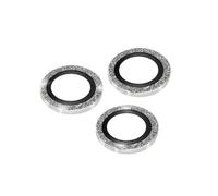 Film caméra iPhone 14 Pro et 14 Pro Max Verre trempé Contour pailleté argent