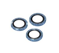 Film Caméra pour iPhone 14 Pro et 14 Pro Max Verre trempé 0.2mm Contour pailleté Bleu