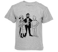Film D'animation Vintage T-Shirt Enfant Gris Crewneck Tee pour Garçon Fille