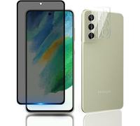 Film De Confidentialité En Verre Trempé Pour Samsung Galaxy S21 Fe 5g - Kit 1 Film + 2 Protections Lentille Caméra 9h Anti-Espion Anti-Traces Couverture Intégrale