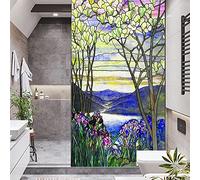 Film de confidentialité non adhésif statique pour fenêtre - Sans colle - Paysage décoratif givré - Bloque les UV - Contrôle de la chaleur - Pour la maison/le bureau - 60 x 160 cm